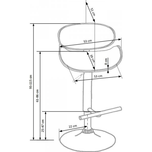 Tabouret de bar tripode - Noir