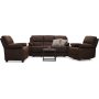 Texas manuell 3-sits reclinersoffa - Brun tyg