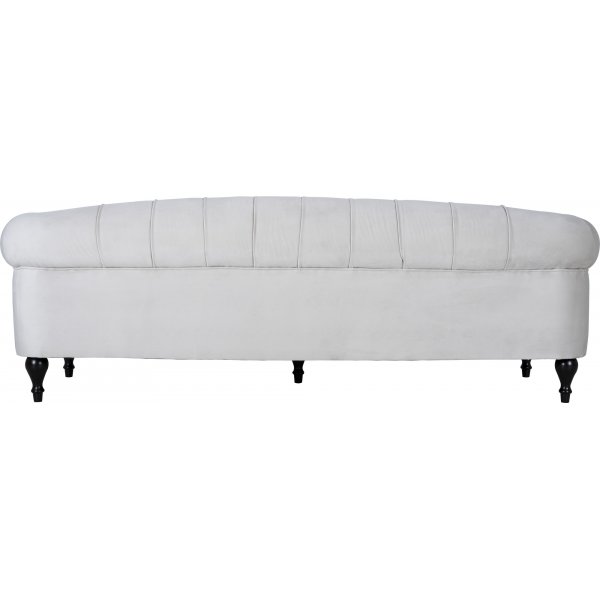 Soffa 3-sits chesterfield beige sammet