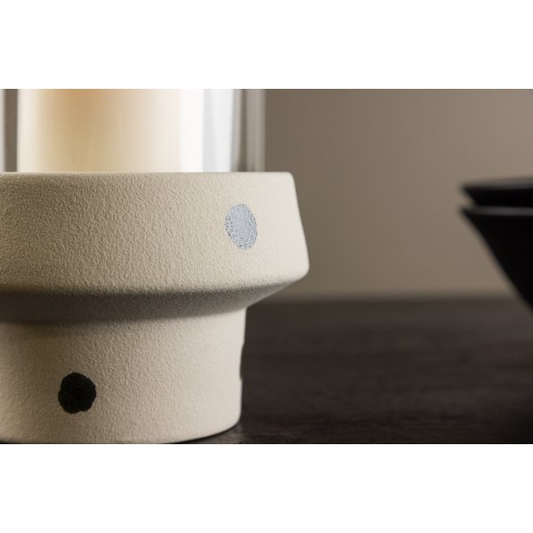 Davida lykta 15 x 29 cm - Svart/Vit