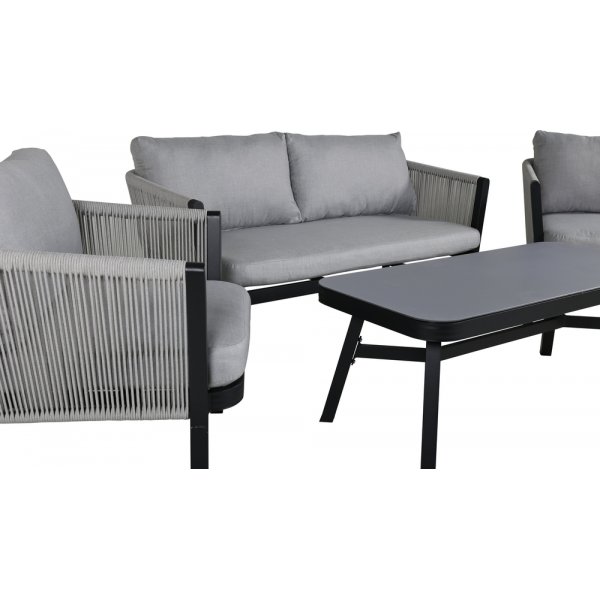 Groupe de canapés Virya - Noir/Gris Groupe de canapés Virya - Noir/Gris