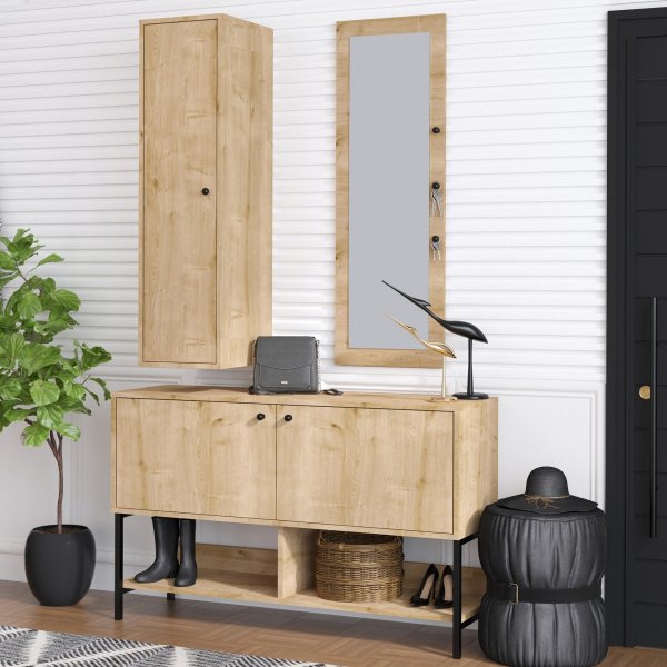 Mobilier d\\\'entrée Claire - Chêne saphir Mobilier d\\\'entrée Claire - Chêne saphir