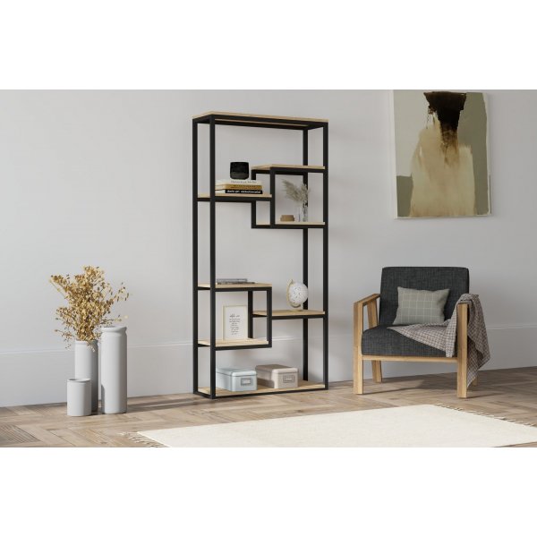 Bibliothèque Emina - Chêne saphir/noir Bibliothèque Emina - Chêne saphir/noir