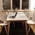 Kundbild Century matbord 160 cm - Vit/Ljus ek (HPL)