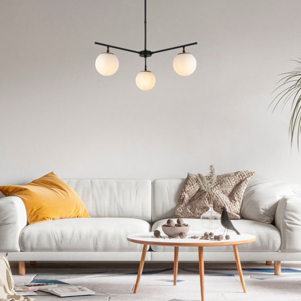 Plafonnier Atlas 10251 - Noir/or/blanc