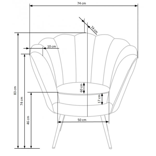 Tiara f�t�lj - Ljusbl�/guld