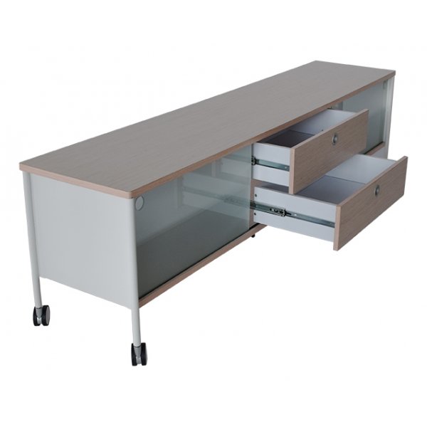 TV-b�nk Alessi - 180 cm (ljus ek / vit)