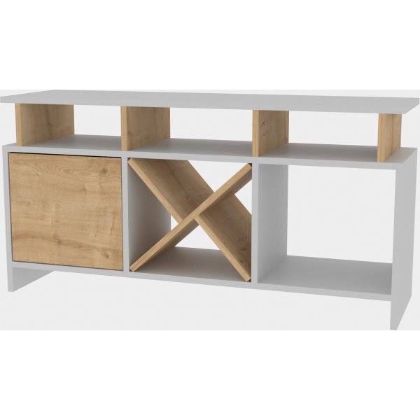 Banc média Auburn - Blanc/chêne Banc média Auburn - Blanc/chêne