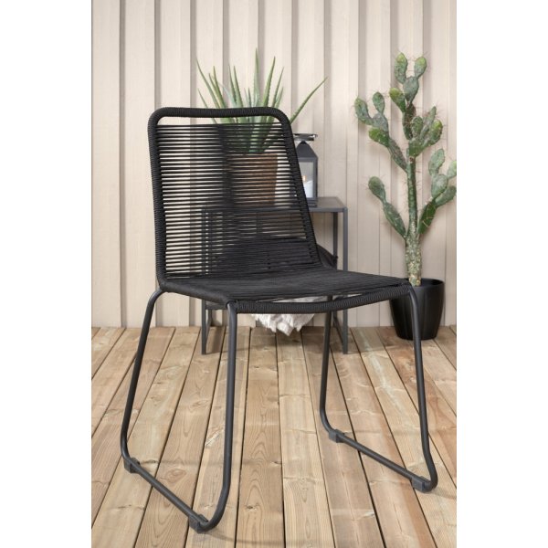 Tropea utematgrupp med 4 st Lindos stolar - Svart/Grå Tropea utematgrupp med 4 st Lindos stolar - Svart/Grå