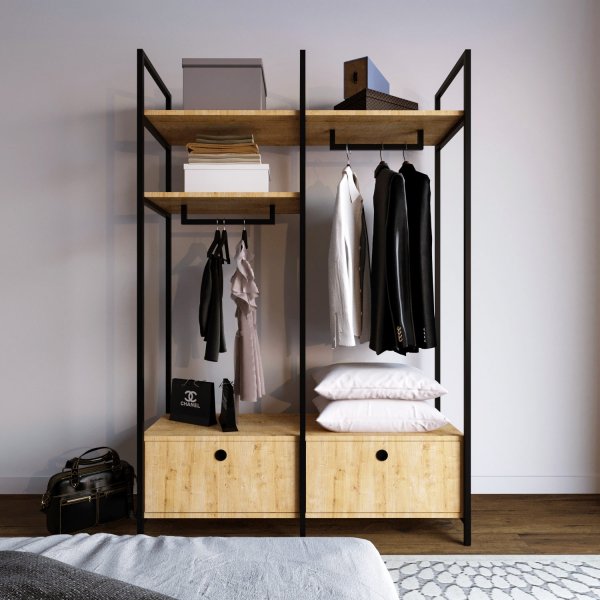 Meuble d'entrée Limbo 638 - Chêne/noir Meuble d'entrée Limbo 638 - Chêne/noir