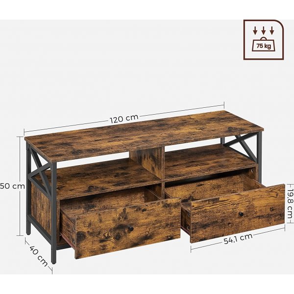 Amos TV-bänk - Brun/svart Amos TV-bänk - Brun/svart