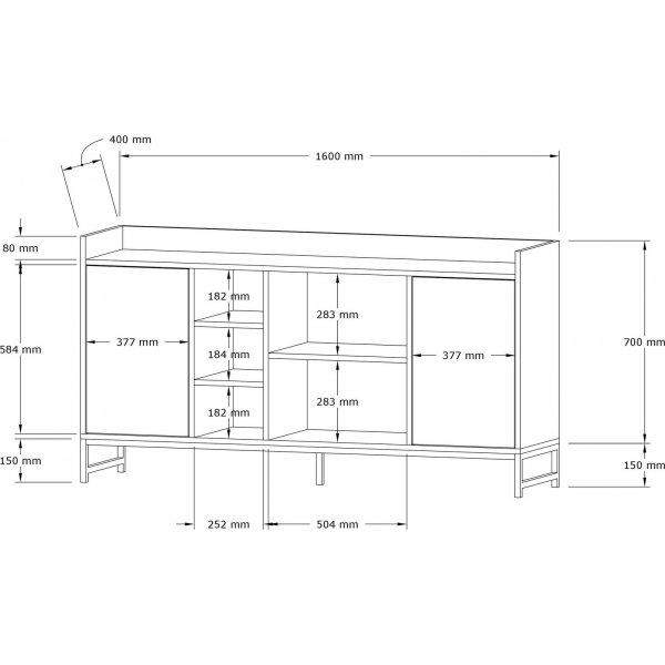 Buffet Vicke - Saphir/noir Buffet Vicke - Saphir/noir