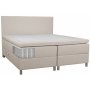 Sng med frvaring beige boxbed 180x200 cm