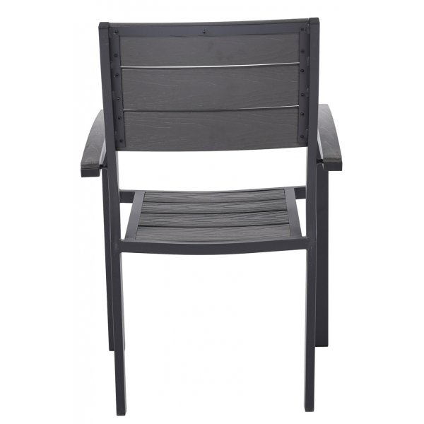 Matgrupp 6 stolar och matbord 205 x 90 cm svart/gr - Las Vegas