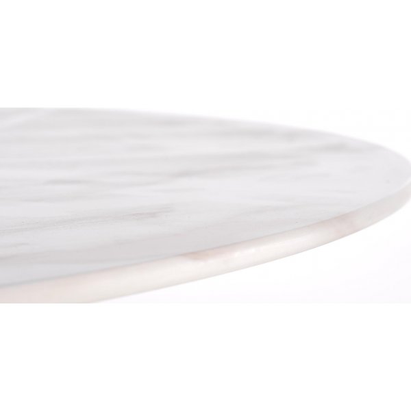 Casemiro eettafel 90 cm - Wit marmer/goud