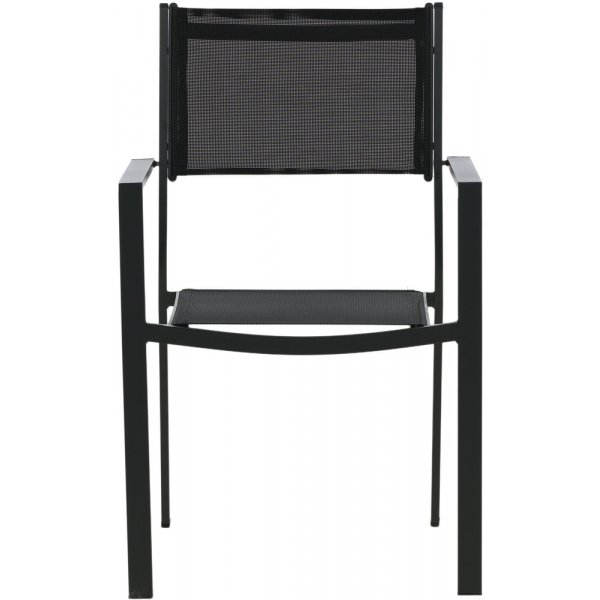 Chania matgrupp; 6 st stolar med bord 205 x 90 cm - Svart/natur Chania matgrupp; 6 st stolar med bord 205 x 90 cm - Svart/natur