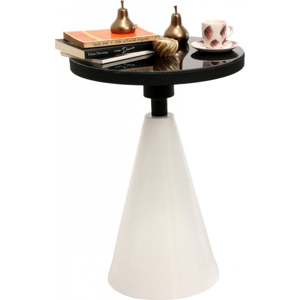 Chalice sidobord Ø42 cm - Vit/svart Chalice sidobord Ø42 cm - Vit/svart