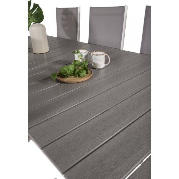 Levels utematgrupp med 6 st Break positionsstolar - Grå/Vit Levels utematgrupp med 6 st Break positionsstolar - Grå/Vit