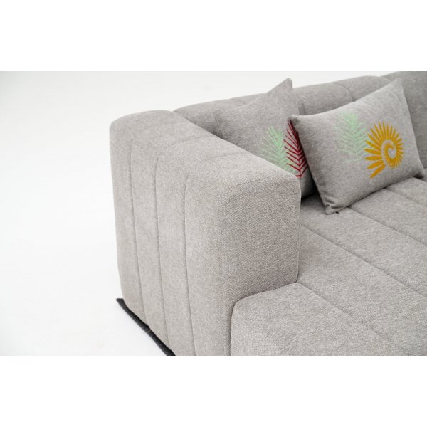 Beyza divansoffa v�nster - Ljusgr�