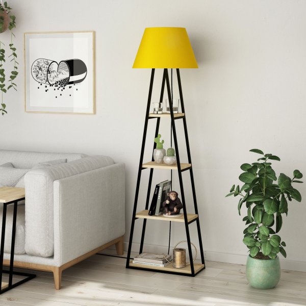 Pal golvlampa - Ek/gul