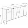 Fione sknk 180 cm - Gr/vit marmor