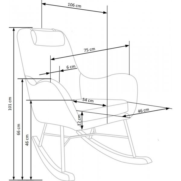 Fauteuil à bascule Mengoba - Gris Fauteuil à bascule Mengoba - Gris