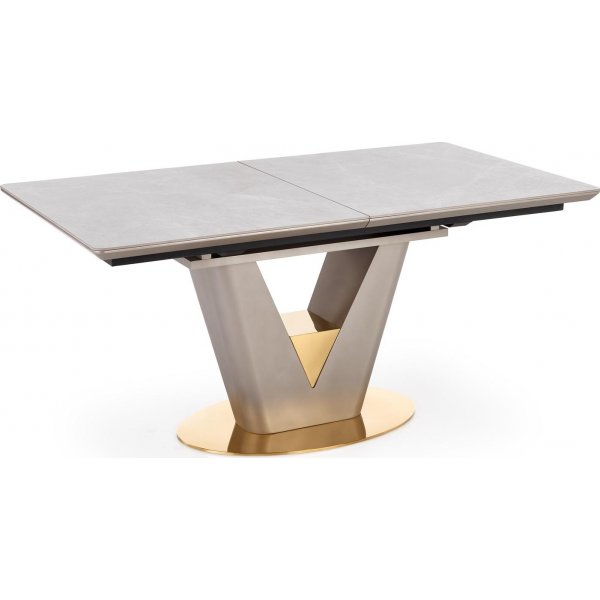 Table à manger Valentino 160-220 x 90 cm - Marbre gris/gris clair/or Table à manger Valentino 160-220 x 90 cm - Marbre gris/gris clair/or