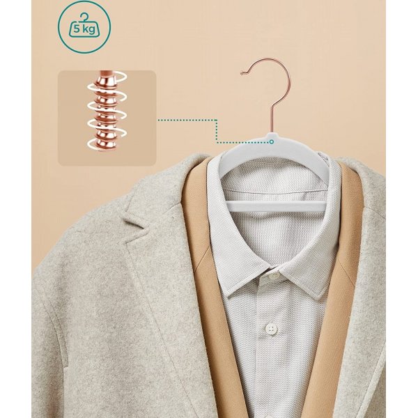 Cintre, velours, 43,5 cm, paquet de 50 - Blanc/rose Cintre, velours, 43,5 cm, paquet de 50 - Blanc/rose