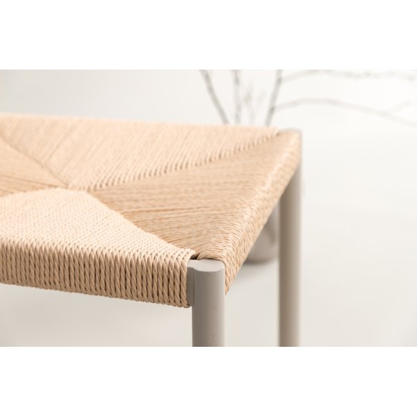 Chaise de salle à manger avec assise en rotin - Greige Chaise de salle à manger avec assise en rotin - Greige