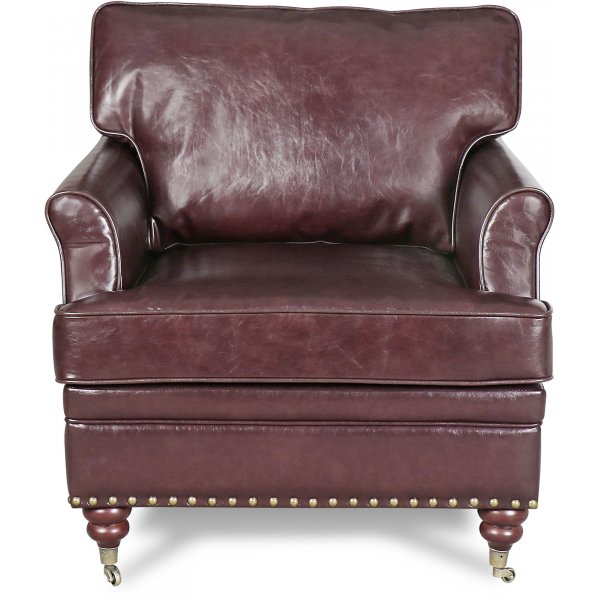 Fauteuil de professeur Bradford Howard en cuir marron