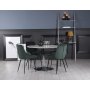 Plaza matgrupp, marmorbord med 4 st Theo sammetsstolar - Grn/Vit/Krom