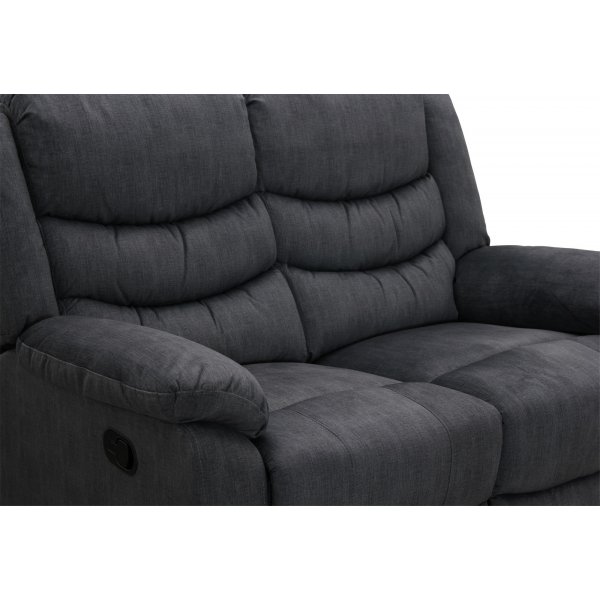 Tampa manuell 2-sits reclinersoffa - Grå tyg Tampa manuell 2-sits reclinersoffa - Grå tyg