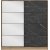 Kapusta garderob med spegeldrr, 180 x 52 x 190 cm - Brun/svart