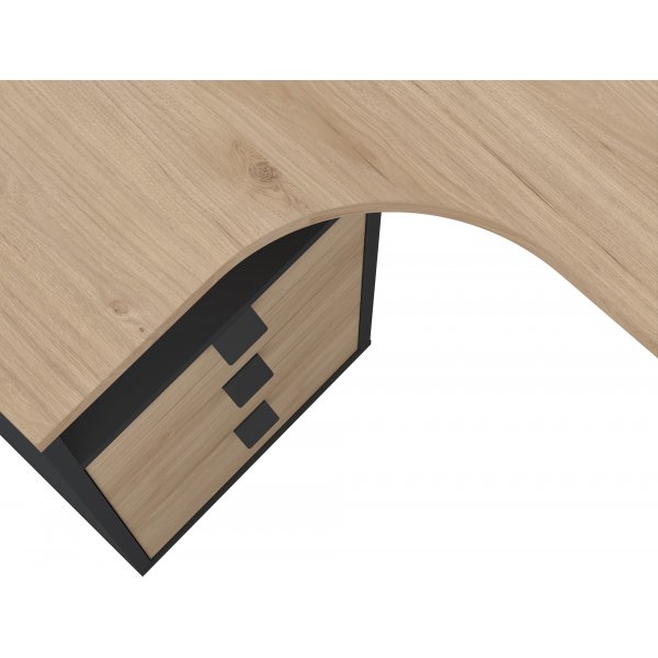 Bureau d\\\'angle Sign - Gris mat/hickory