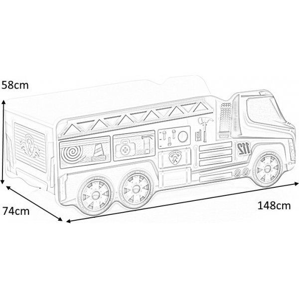 Barnsäng Brandbil - Röd Barnsäng Brandbil - Röd