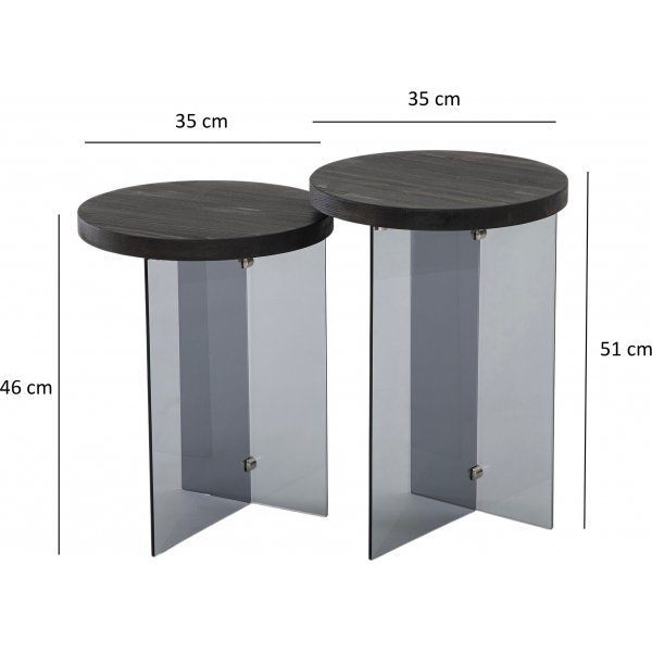 Serenity bijzettafelset Ø35/35 cm - Antraciet/donkergrijs Serenity bijzettafelset Ø35/35 cm - Antraciet/donkergrijs