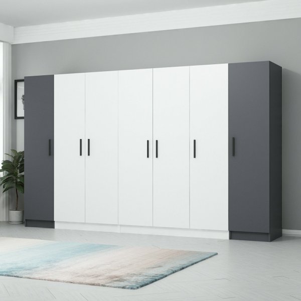 Armoire Rizada - Anthracite/blanc Armoire Rizada - Anthracite/blanc