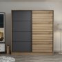 Kapusta garderob 180 cm - Brun/antracit/brun