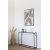 Table console blanche 110 x 26 cm - Travertin/noir