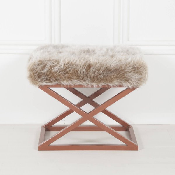 Pouf Capraz Plush - Cuivre/beige Pouf Capraz Plush - Cuivre/beige