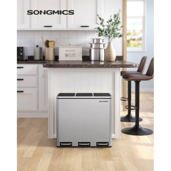 Poubelle Daloa 54 l - Argent/noir Poubelle Daloa 54 l - Argent/noir