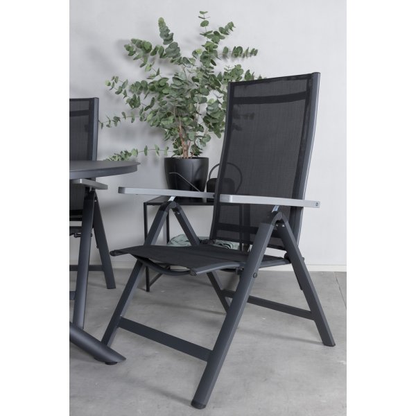 Alma utematgrupp med 4 st Albany stolar - Svart/Grå Alma utematgrupp med 4 st Albany stolar - Svart/Grå