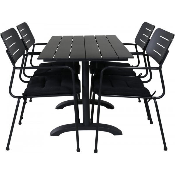 Denver utematgrupp med 4 st Nicke stolar - Svart Denver utematgrupp med 4 st Nicke stolar - Svart