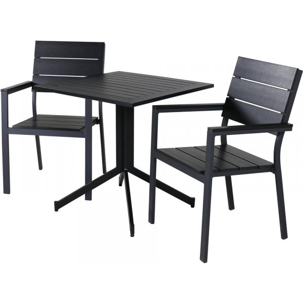 Way utematgrupp med 2 st Levels stolar - Svart Way utematgrupp med 2 st Levels stolar - Svart