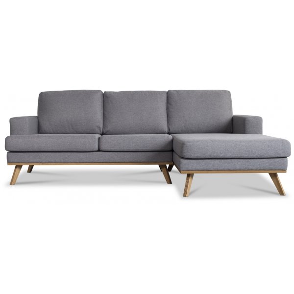 Ventura soffa med ppet avslut ljusgr (tyg)