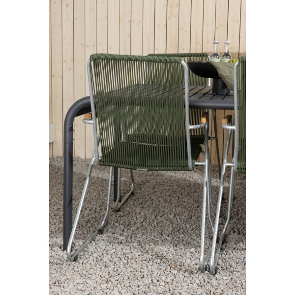 Borneo utematgrupp med 6 st Bois stolar - Svart/Grön Borneo utematgrupp med 6 st Bois stolar - Svart/Grön