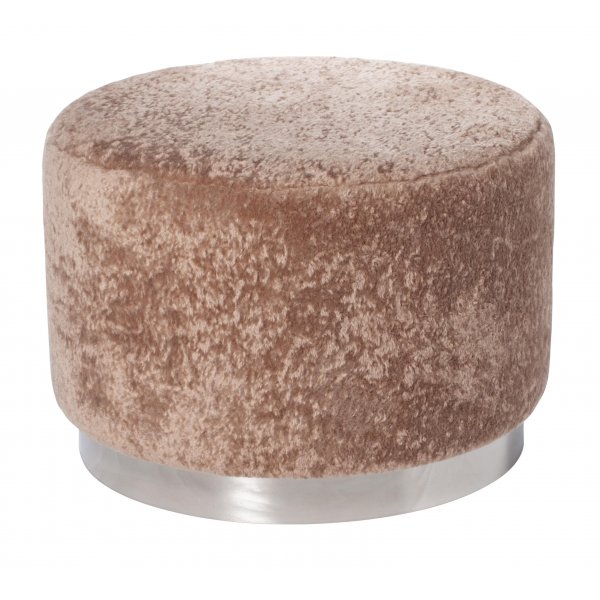 Furry 50 cm sittpuff i teddy - Beige / Krom