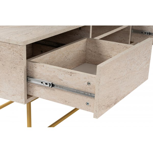 Escape TV-bnk 180 cm - Travertin/guld