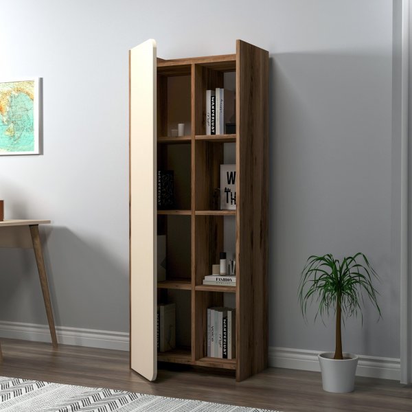 Bibliothque Suave - Noyer clair/beige