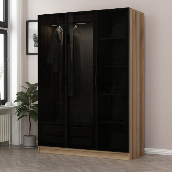 Armoire Cavolo 135x52x210 cm - Gris foncé Armoire Cavolo 135x52x210 cm - Gris foncé